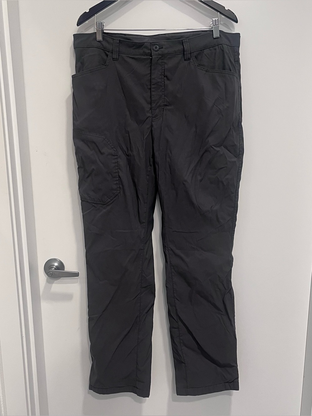 EDDIE BAUER MEN'S FLEECE LINED TECH Pants Classic Straight Leg Work Gray 38x34 - Picture 2 of 7